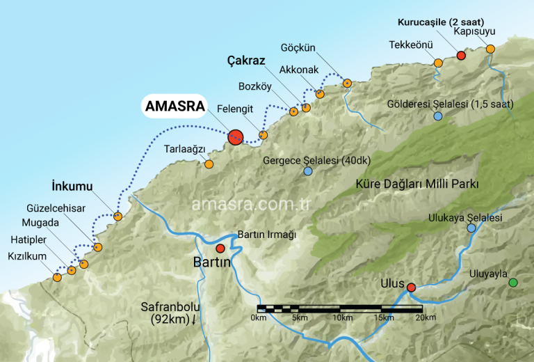Amasra Çevresi Haritası ·